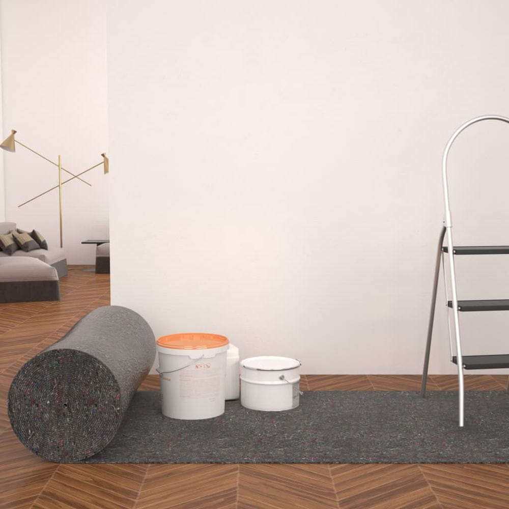 Vidaxl Ochranný koberec z flícu, 50 m, 280 g/m2, sivý